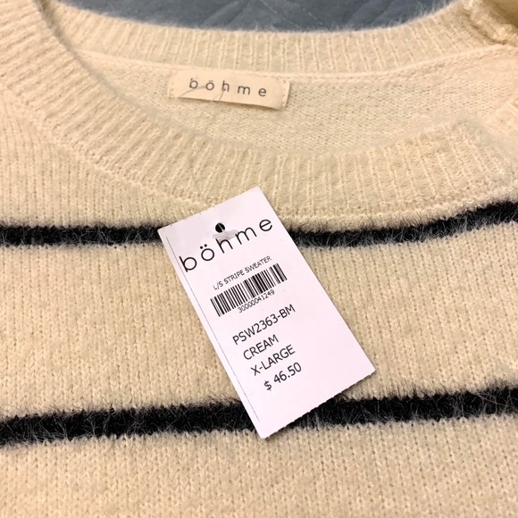 Cream stripe böhme sweater - Picture 2 of 2